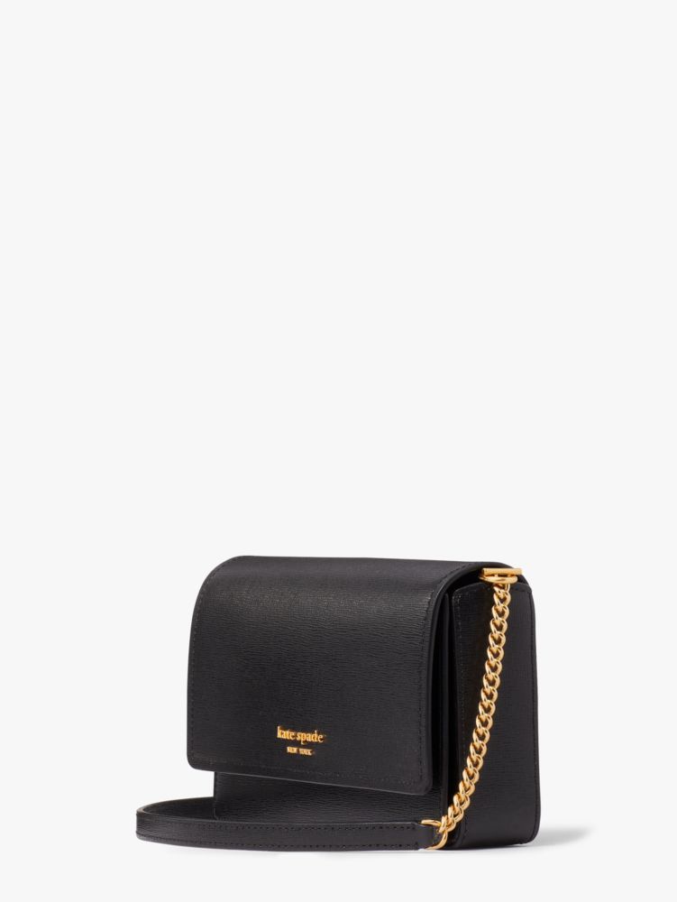 Kate Spade,Morgan Flap Chain Wallet,Small,Evening,Black