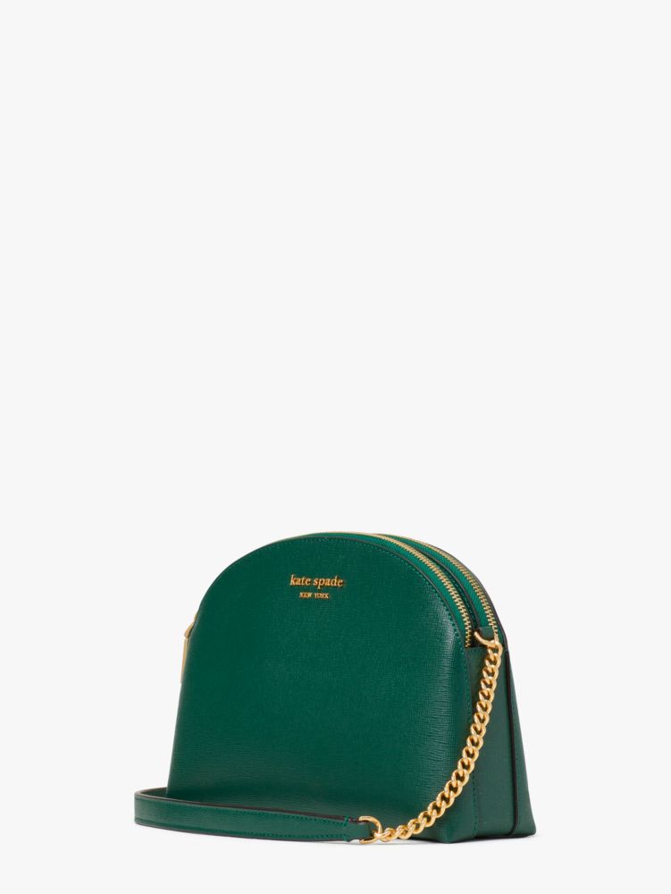 Kate Spade,Morgan Double-Zip Dome Crossbody,Small,Arugula