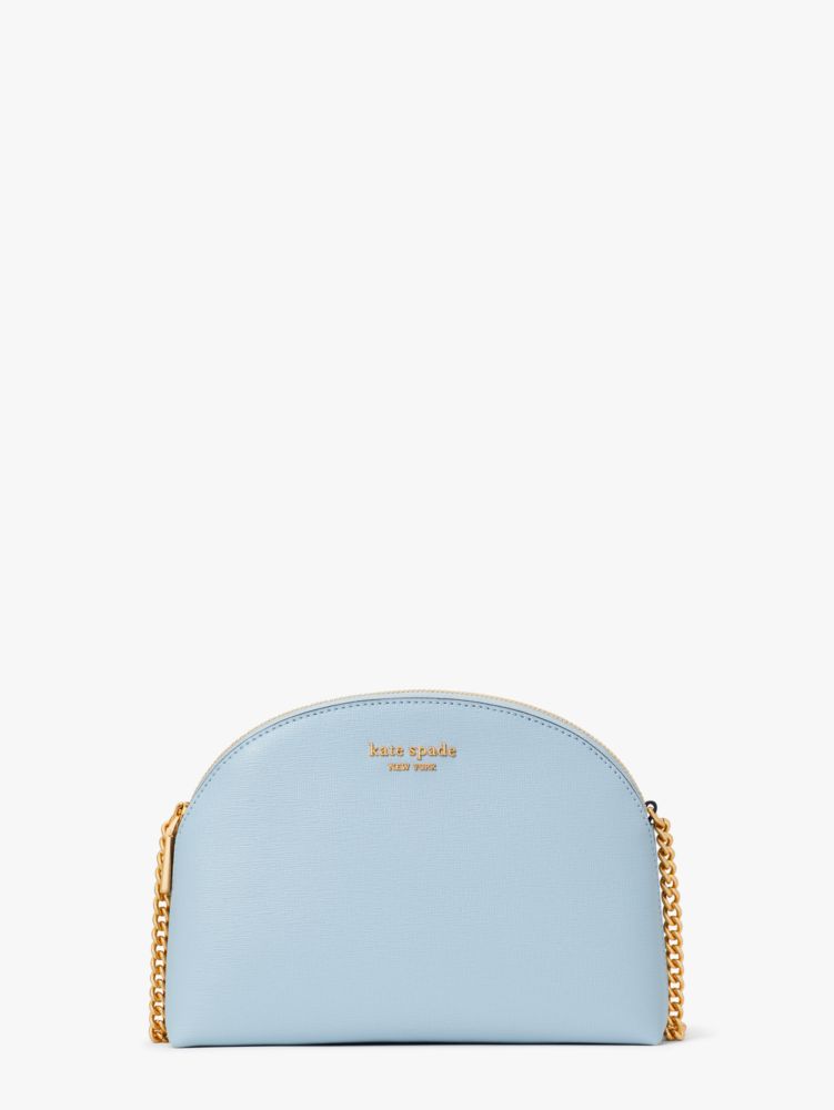 Kate Spade,Morgan Double-Zip Dome Crossbody,Small,Harmony Blue