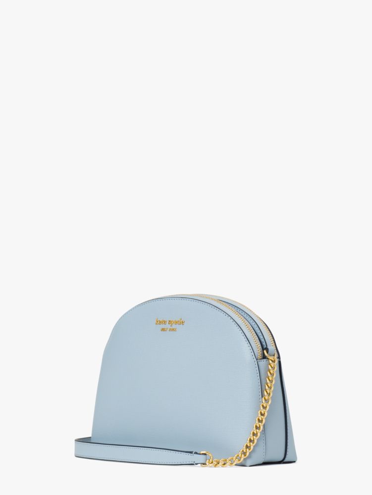 Kate Spade,Morgan Double-Zip Dome Crossbody,Small,Harmony Blue