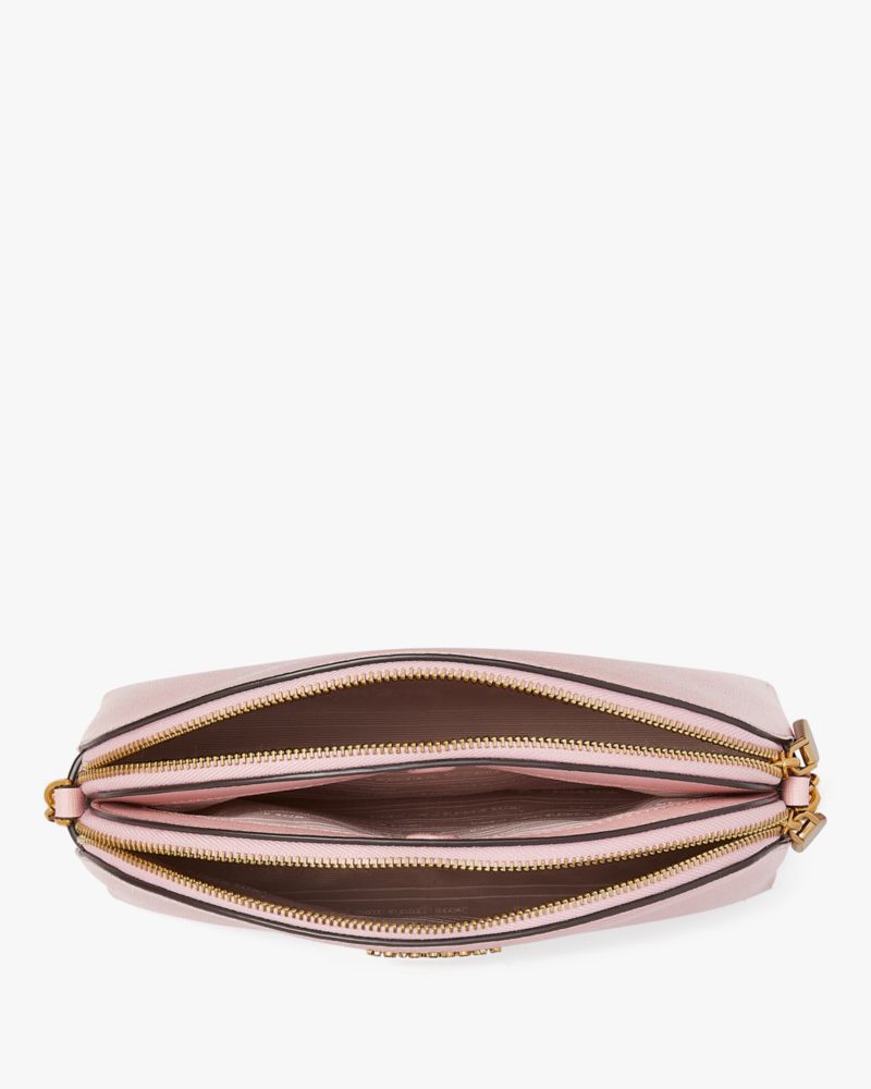 Kate Spade New York Morgan Saffiano Leather Double Zip Dome Crossbody  Aegean Teal One Size: Handbags