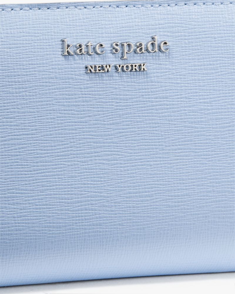 Kate Spade,Morgan Compact Wallet,Leather,Bi Fold,Metal,Logo,Scratch Resistant,Casual,