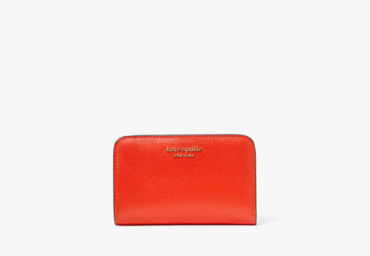 Kate Spade,Morgan Compact Wallet,Casual,Red Berry image number 0