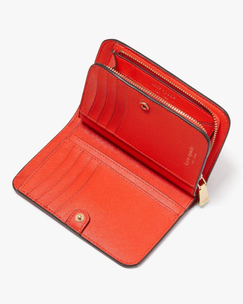 Kate Spade,Morgan Compact Wallet,Casual,Red Berry