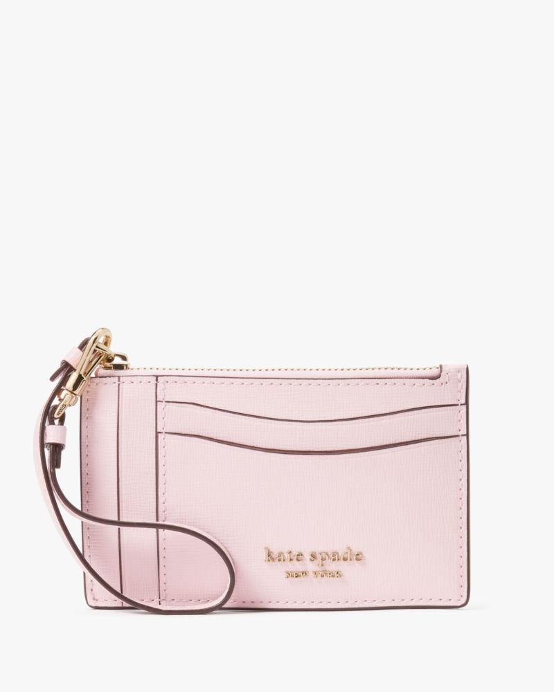 Kate Spade,Morgan Card Case Wristlet,Shimmer Pink