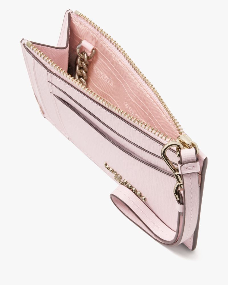 Kate Spade,Morgan Card Case Wristlet,Shimmer Pink