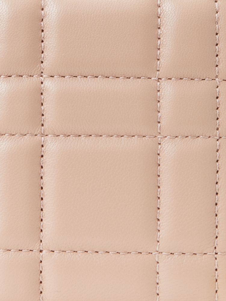 Kate Spade,Evelyn Quilted Zip-Around Continental Wallet,Milk Tea