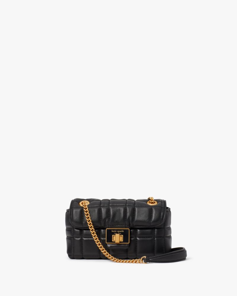 kate spade new york Leather Quilted Cross Body Bag, Black at John Lewis &  Partners