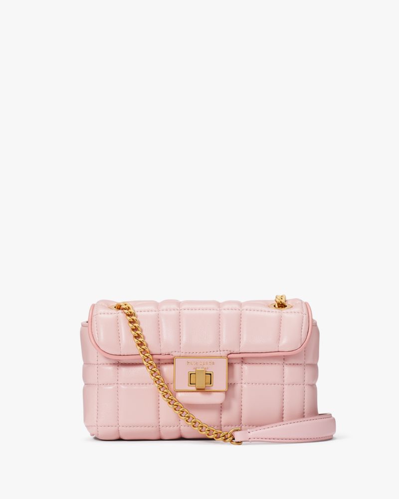 Kate Spade,Evelyn Quilted Small Shoulder Crossbody,Small,Evening,Pink Dune