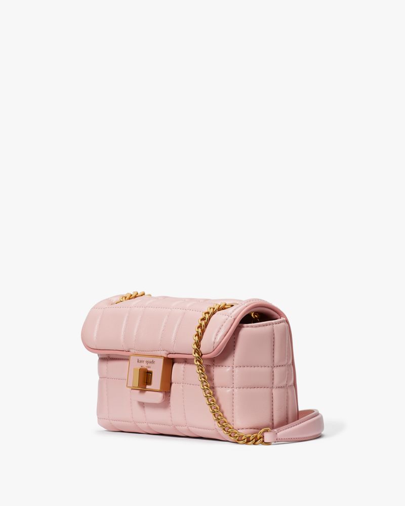 Kate Spade,Evelyn Quilted Small Shoulder Crossbody,Small,Evening,Pink Dune