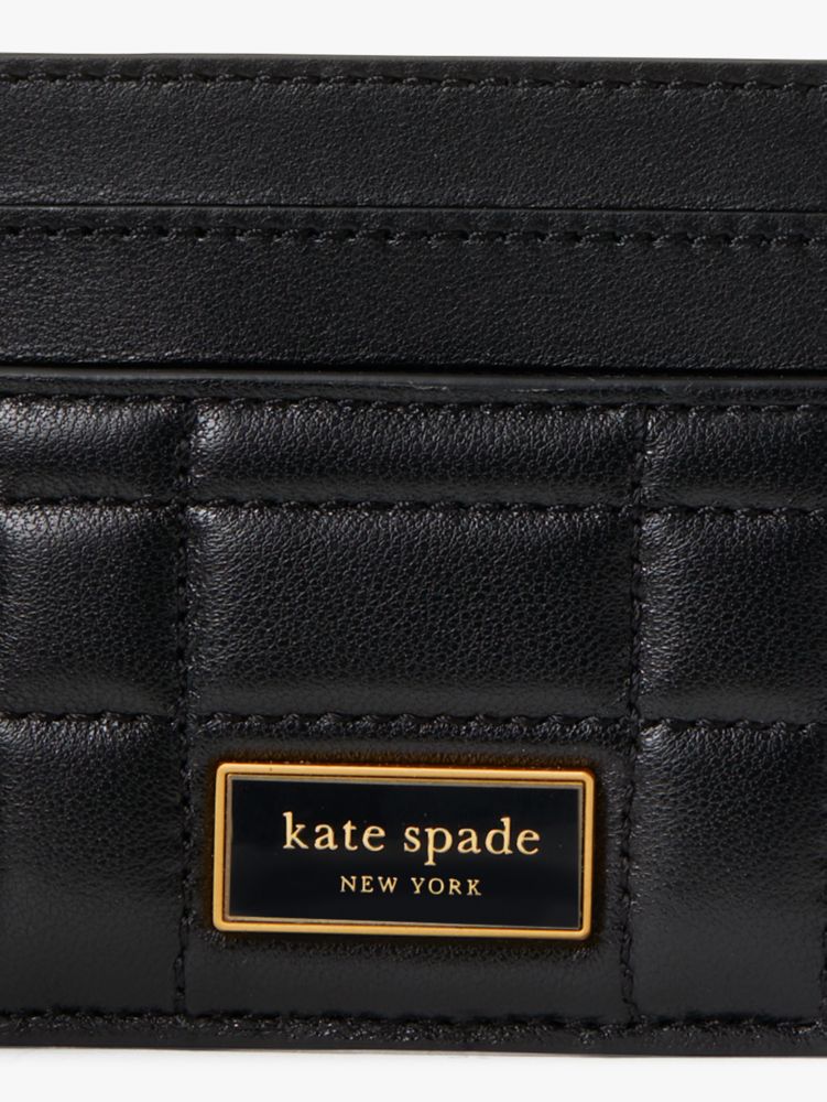 Kate Spade,Evelyn Quilted Cardholder,Evening,Black