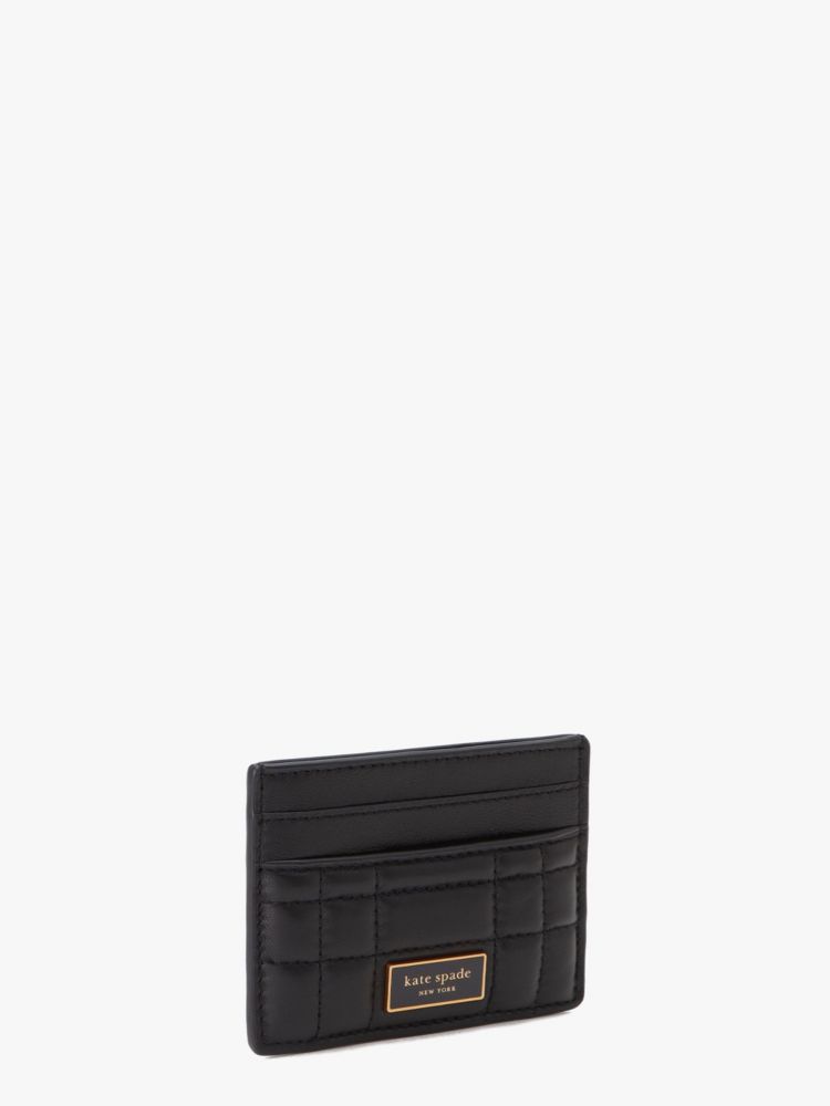 Kate Spade,エブリン キルテッド カード ホルダー,財布小物,ブラック