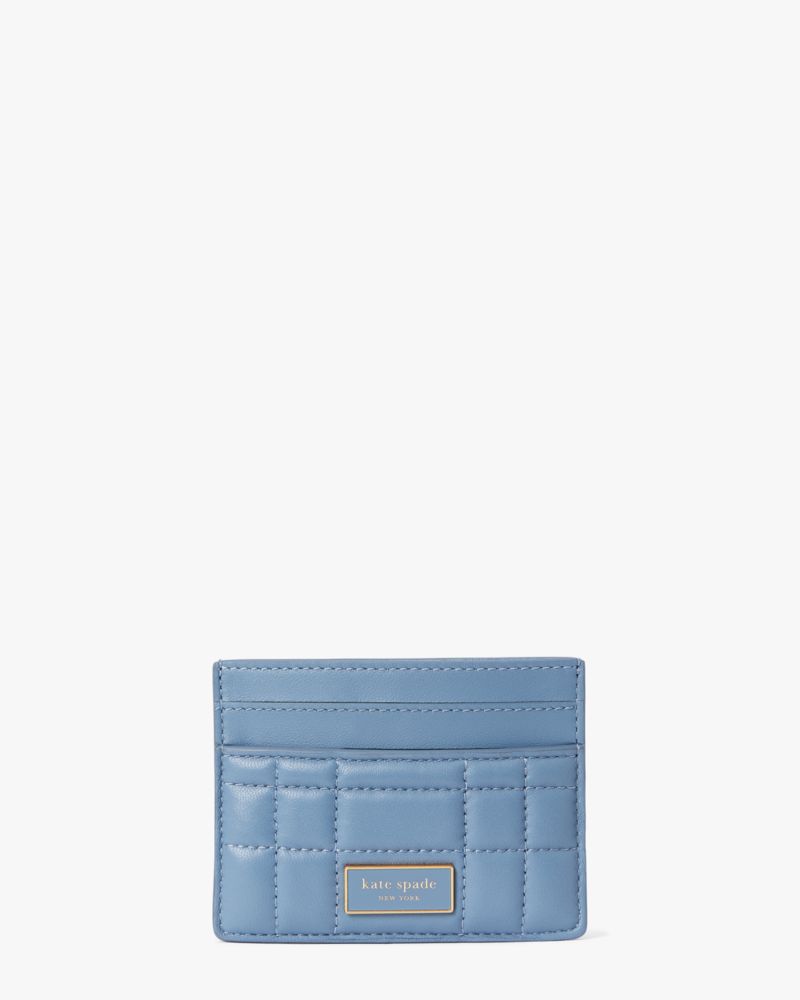 Kate Spade,Evelyn Quilted Cardholder,Evening,Manta Blue