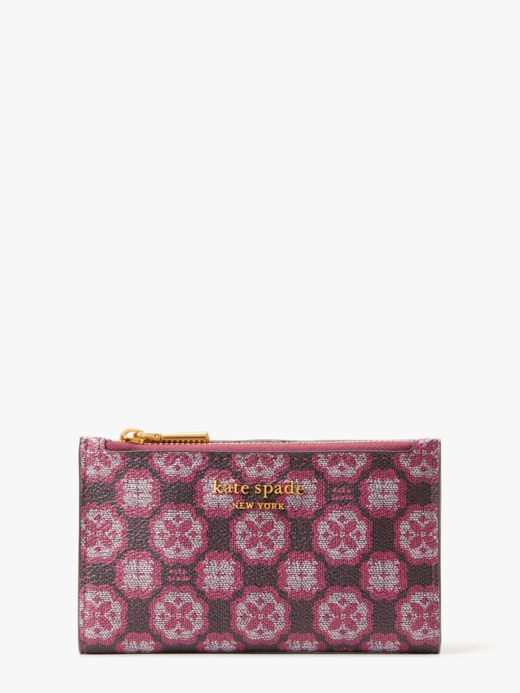 Spade Flower Coated Canvas Compact Wallet