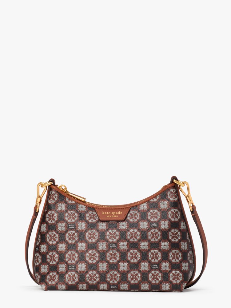 Kate Spade,Spade Flower Monogram Coated Canvas Top Zip Crossbody,Small,