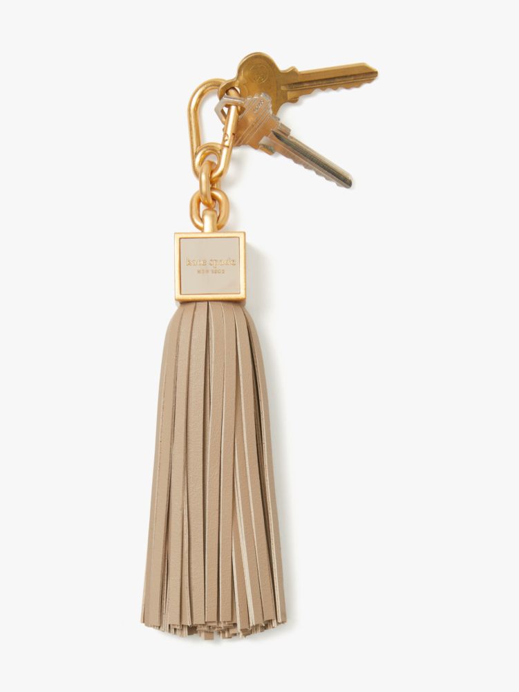 Oversized Leather Tassel Monogrammed Keychain