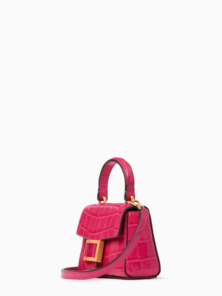 Katy Croc Embossed Micro Top Handle Crossbody