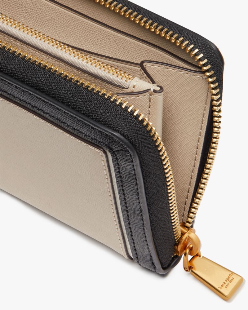 Kate Spade New York Morgan Color-Blocked Saffiano Leather Small Slim Bifold Wallet - Earthenware Black Multi