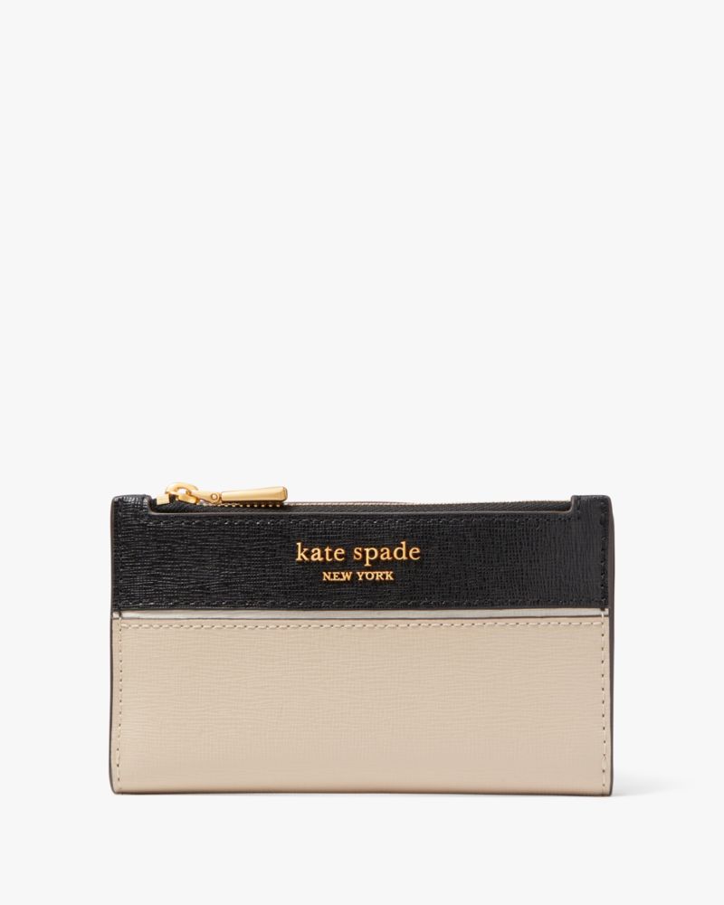 Kate Spade New York Morgan Color Blocked Saffiano Leather Slim Bifold Small Wallet - Pale Dogwood