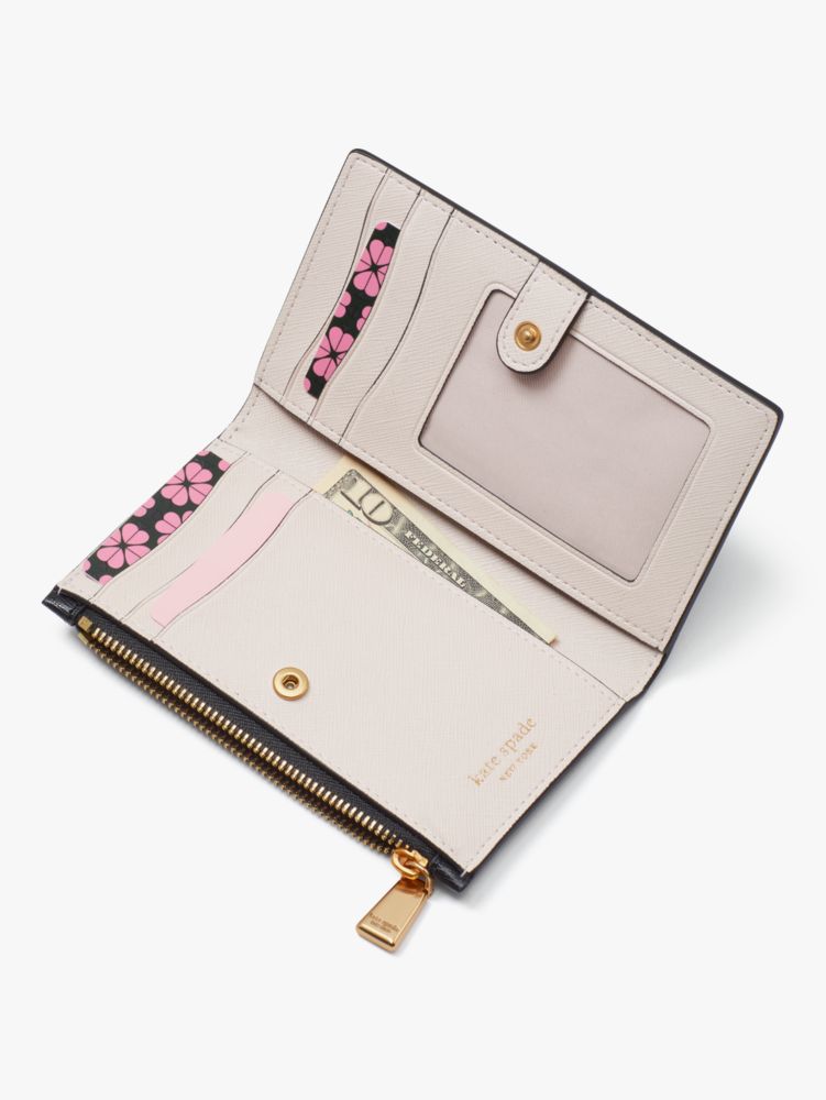 Kate Spade,Morgan Colorblocked Small Slim Bifold Wallet,Pale Dogwood Multi