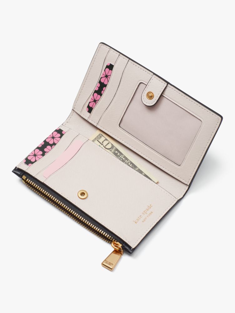 Kate Spade,Morgan Colorblocked Small Slim Bifold Wallet,Dogwood Pink Multi