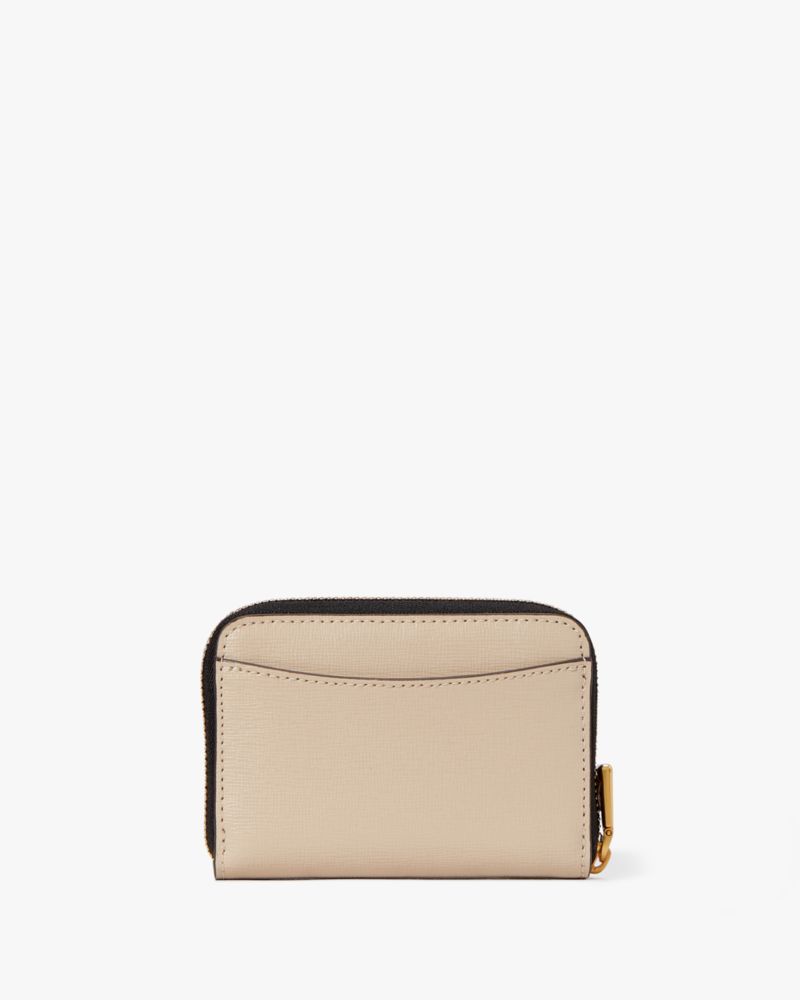 Kate Spade,Morgan Colorblocked Zip Card Case,Beige