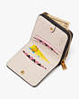 Kate Spade,Morgan Colorblocked Small Compact Wallet,Casual,Cafe Mocha Multi