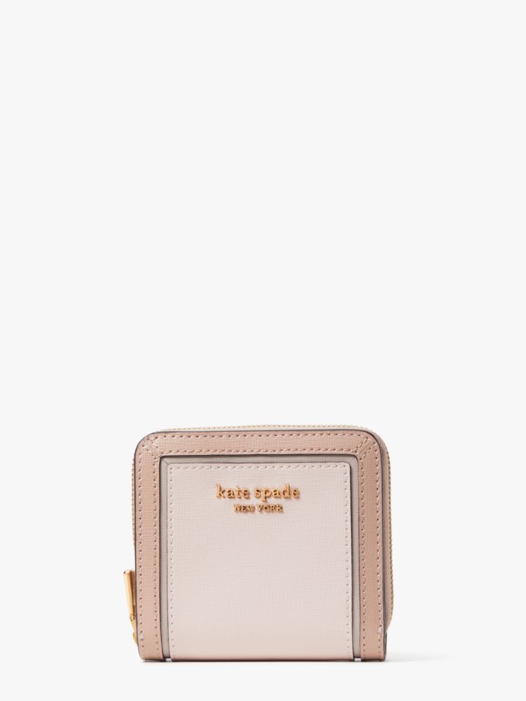 Kate Spade,モーガン カラーブロック スモール コンパクト ウォレット,ミニ財布,ペールドッグウッドマルチ