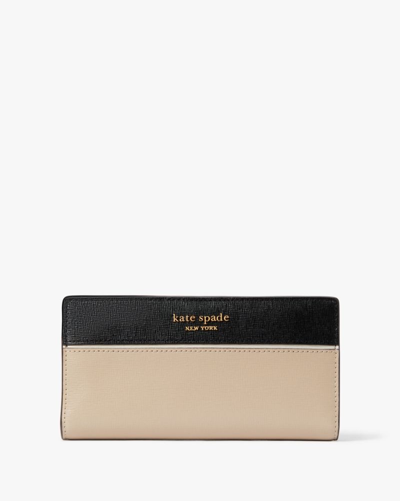 Kate Spade Morgan Saffiano Leather Slim Bifold Wallet in Black