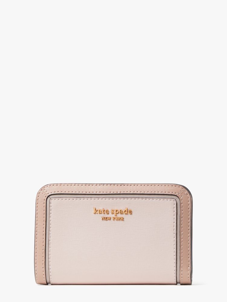 Kate Spade,Morgan Colorblocked Compact Wallet,Casual,Pale Dogwood Multi