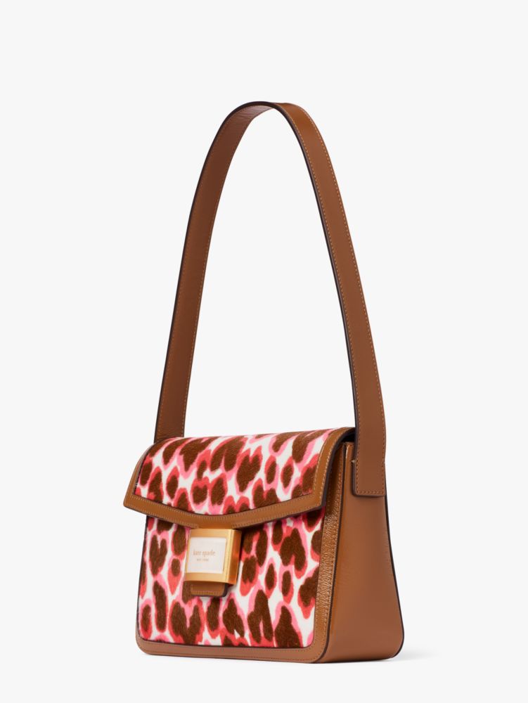 Kate Spade,Katy Leopard Haircalf Medium Shoulder Bag,