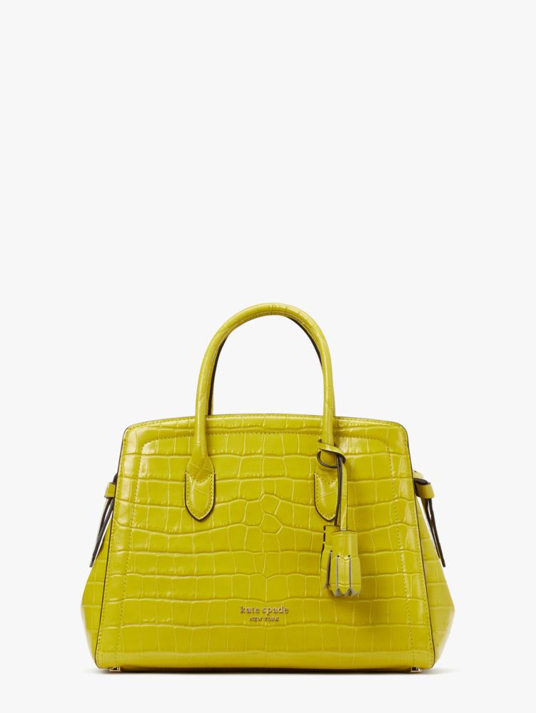 Kate Spade Knott Croc-Embossed Leather & Suede Medium Satchel - ShopStyle