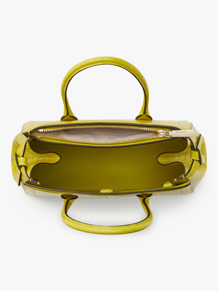 Kate Spade,ノット クロコエンボス ミディアム サッチェル,グラニースミスグリーン