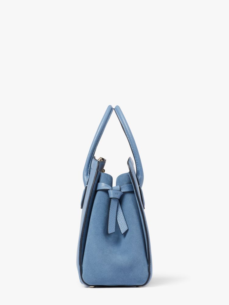 Kate Spade New York Manta Blue Pebbled Knot-Accent Leather