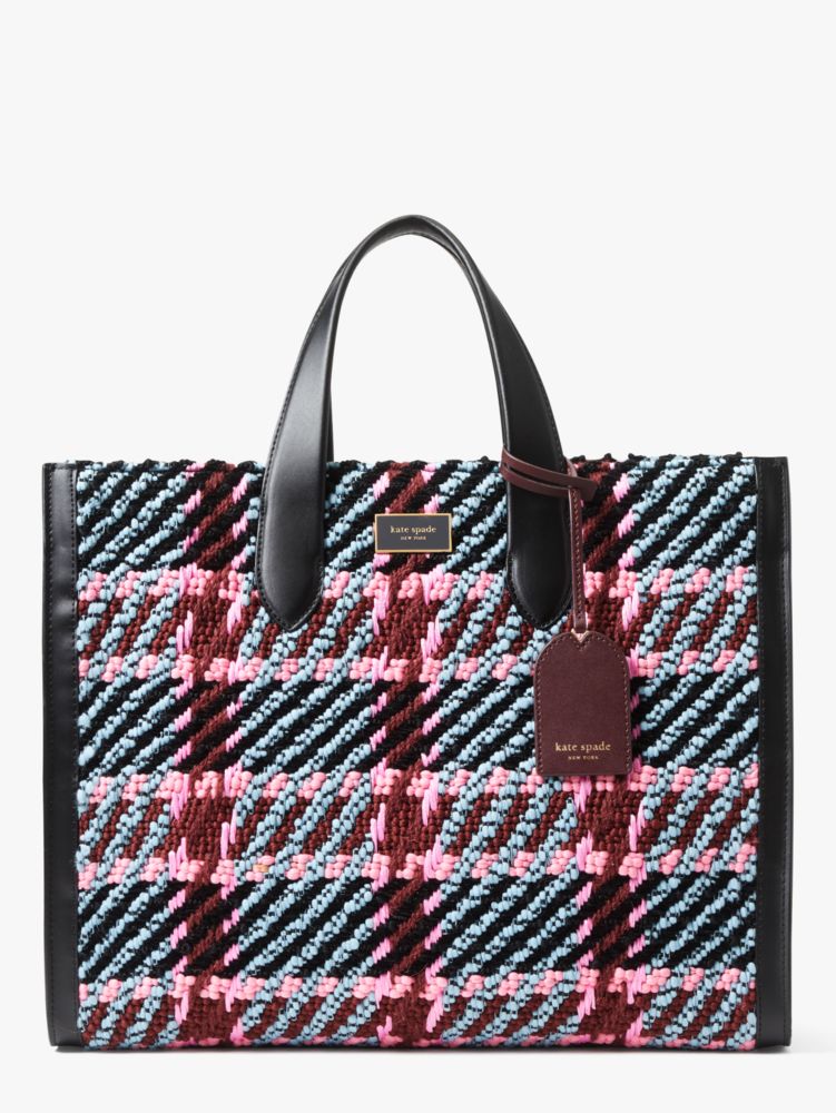 kate spade new york manhattan large plaid tote bag