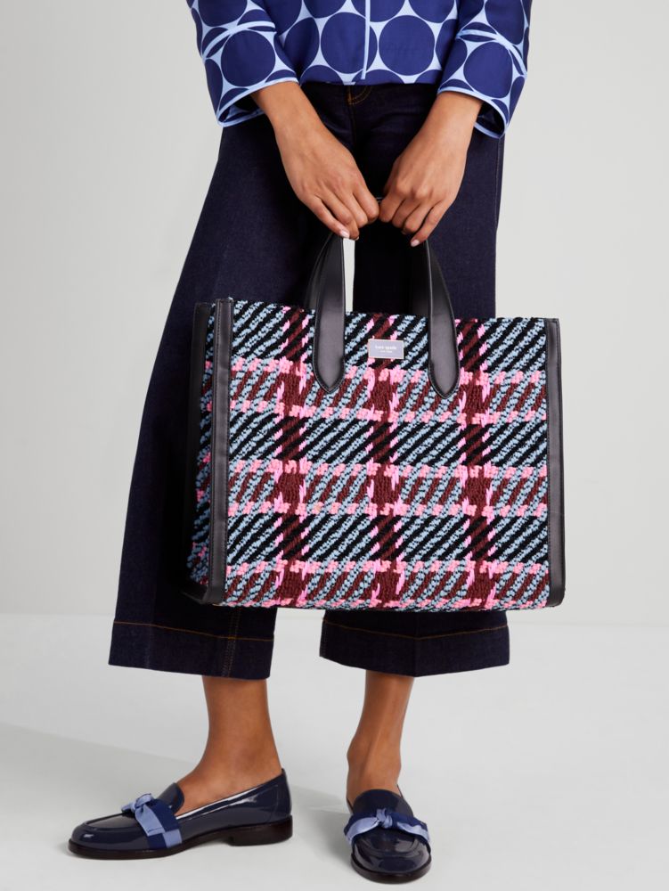 Manhattan Plaid Large Tote | Kate Spade New York