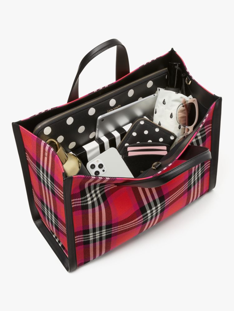 Manhattan Museum Plaid Jacquard Large Tote