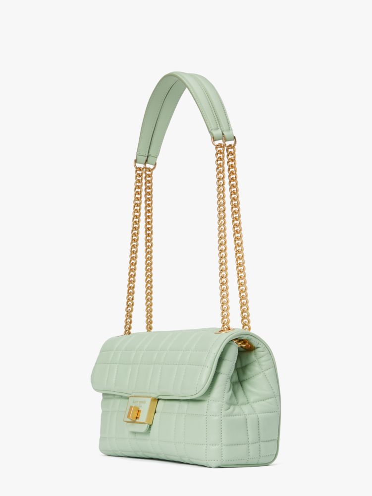 Kate Spade,Evelyn Quilted Medium Convertible Shoulder Bag,Medium,Pistachio Cream