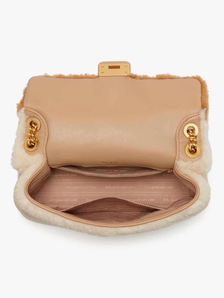 Evelyn Faux Shearling Medium Convertible Shoulder Bag