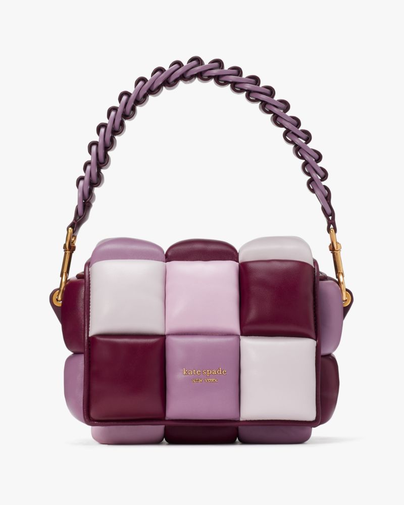 Modern Purple Flowers Handbags for Women Chain  