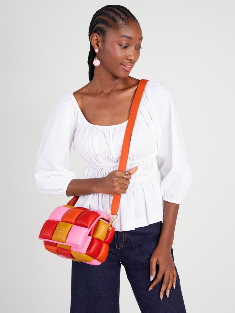 Kate Spade,Boxxy Crossbody,Large,Fiery Orange Multi