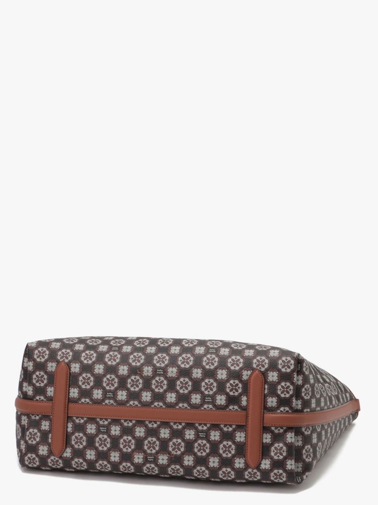 Kate Spade,スペード フラワー モノグラム コーテッド キャンバス サットン ミディアム トート,ﾌﾞﾗｯｸ ﾏﾙﾁ