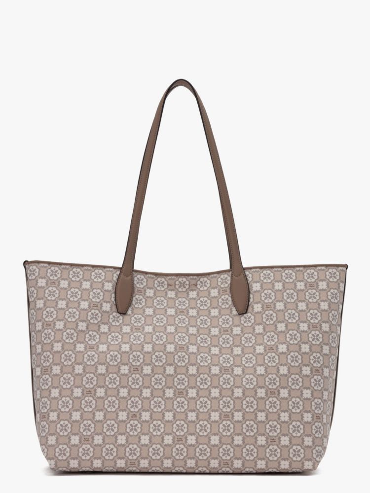 Kate Spade,スペード フラワー モノグラム コーテッド キャンバス サットン ミディアム トート,トートバッグ,ナチュラルマルチ