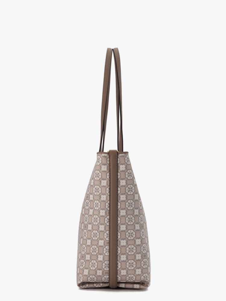 Kate Spade,スペード フラワー モノグラム コーテッド キャンバス サットン ミディアム トート,トートバッグ,ナチュラルマルチ