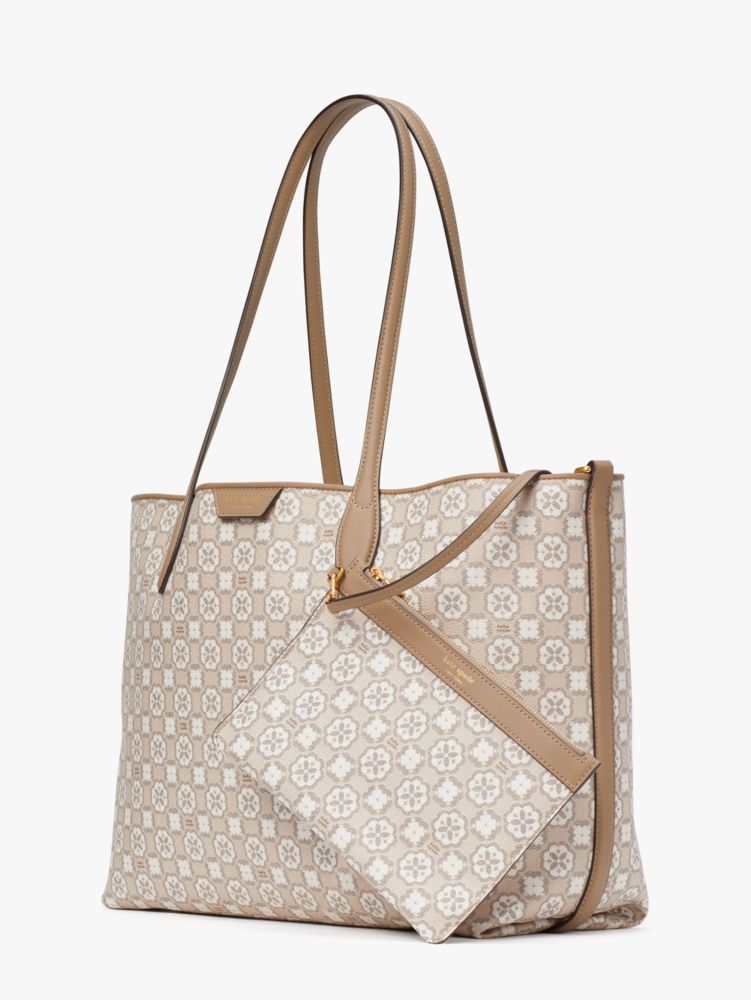 Kate Spade,Spade Flower Monogram Sutton Medium Tote,Medium,Natural Multi