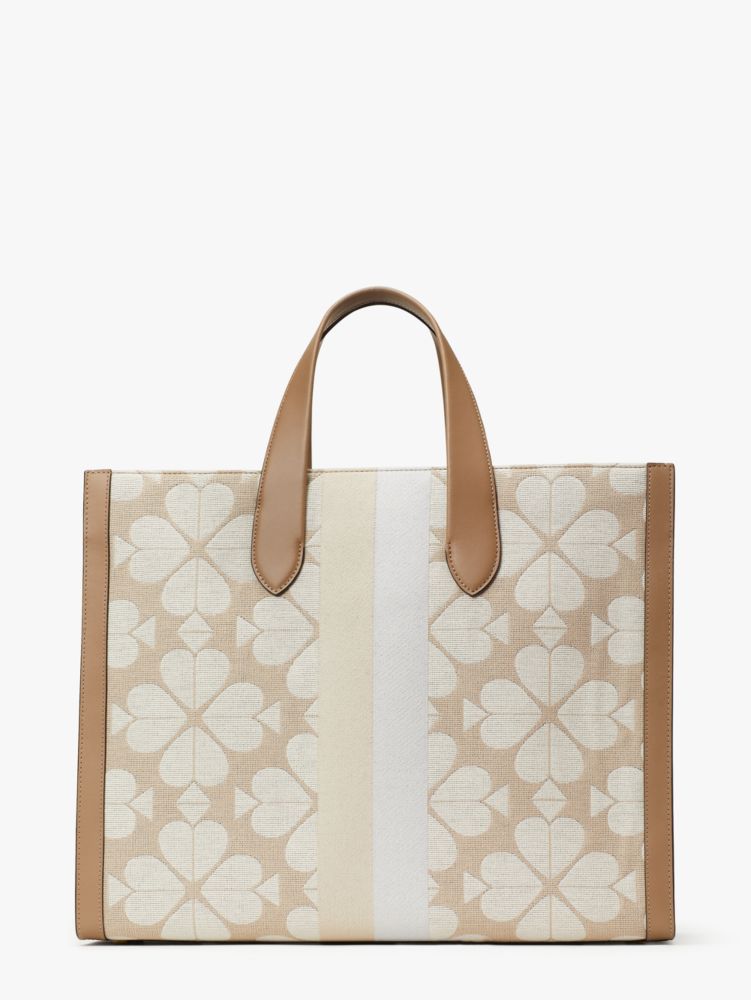 Oversized Spade Flower Jacquard Stripe Manhattan Large Tote