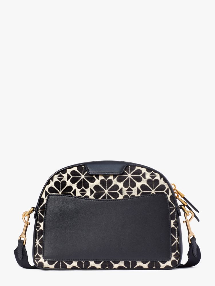 spade flower jacquard stripe addy medium dome crossbody