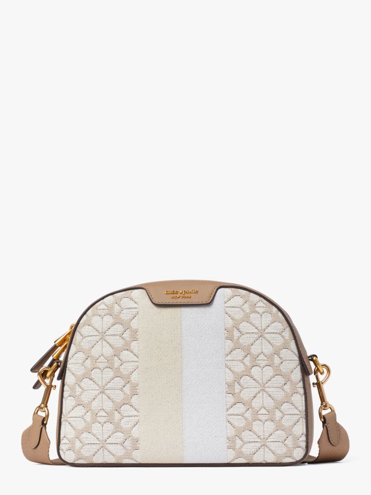 Spade Flower Jacquard Stripe Addy Medium Dome Crossbody