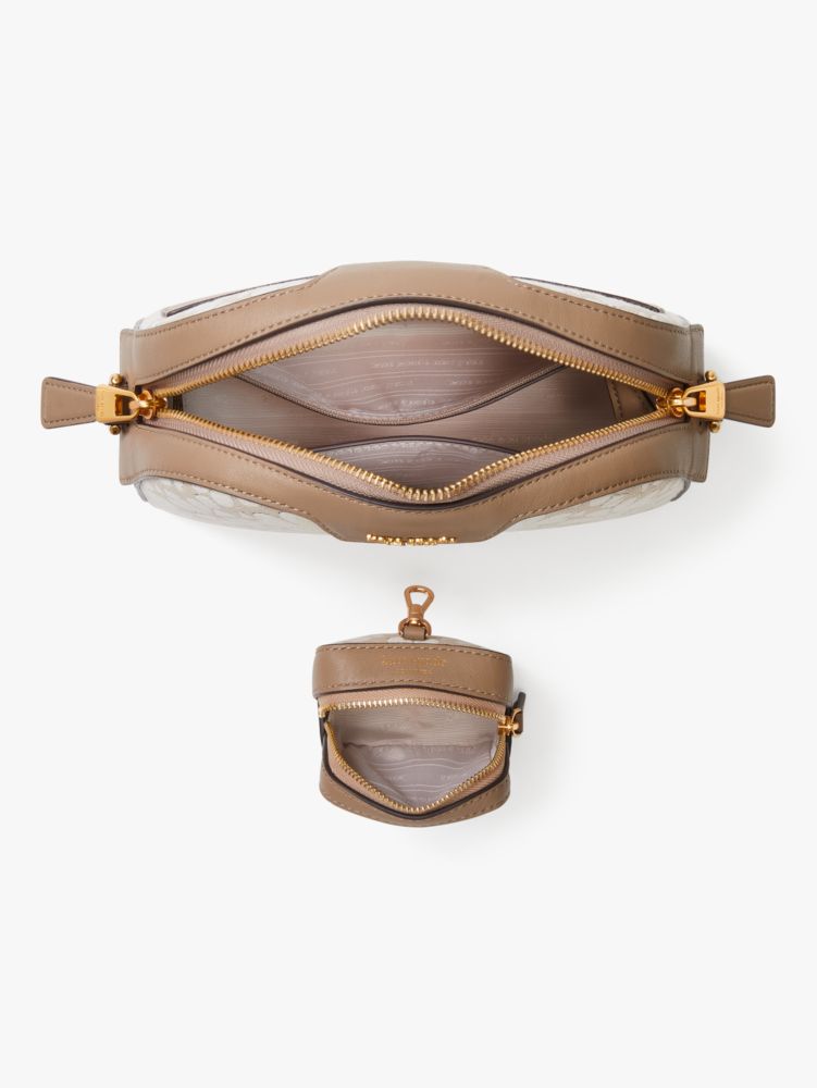 Kate Spade,Spade Flower Jacquard Stripe Addy Medium Dome Crossbody,
