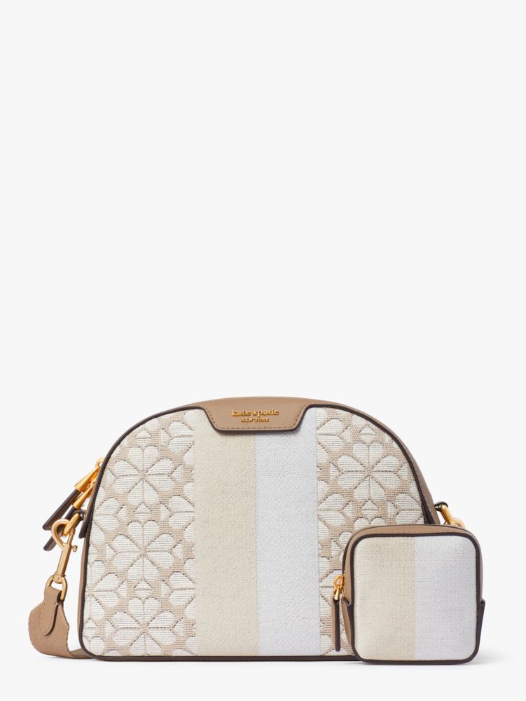 Kate Spade,Spade Flower Jacquard Stripe Addy Medium Dome Crossbody,